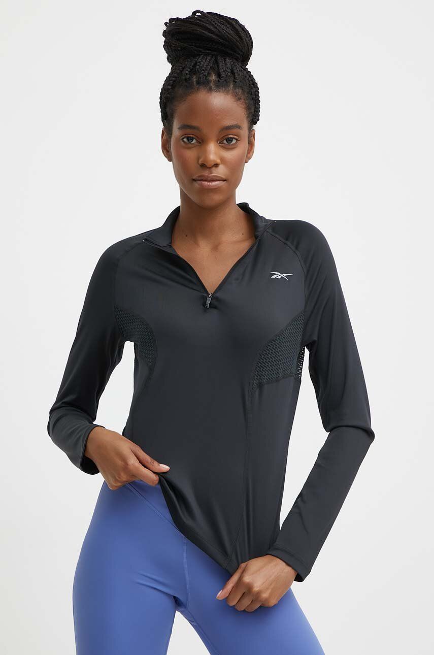 Reebok hanorac de jogging culoarea negru, neted, 100075413