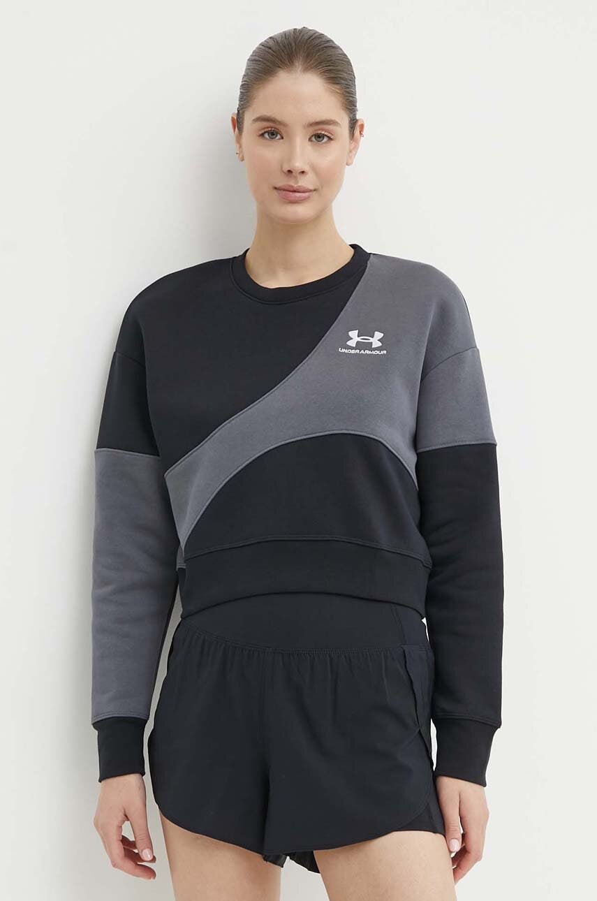 Under Armour bluză trening Essential culoarea negru, modelator Under Armour bluză trening Essential culoarea negru, modelator