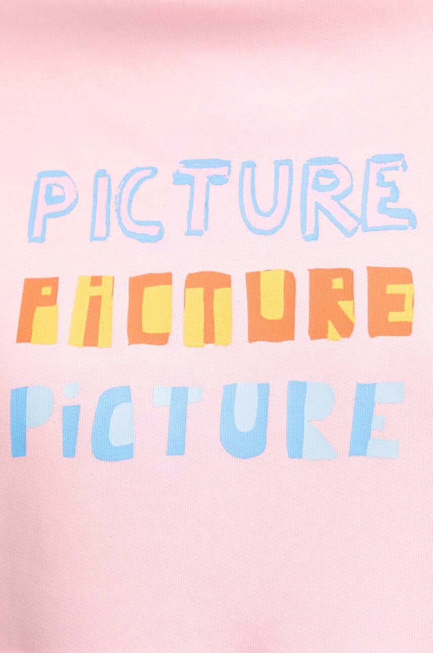 Βαμβακερή μπλούζα Picture Bail γυναικεία, χρώμα: ροζ, με κουκούλα, WSW335 φωτογραφία