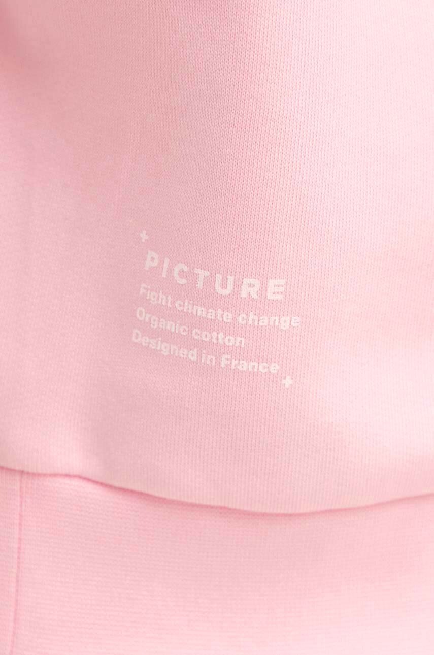 Βαμβακερή μπλούζα Picture Bail γυναικεία, χρώμα: ροζ, με κουκούλα, WSW335 φωτογραφία