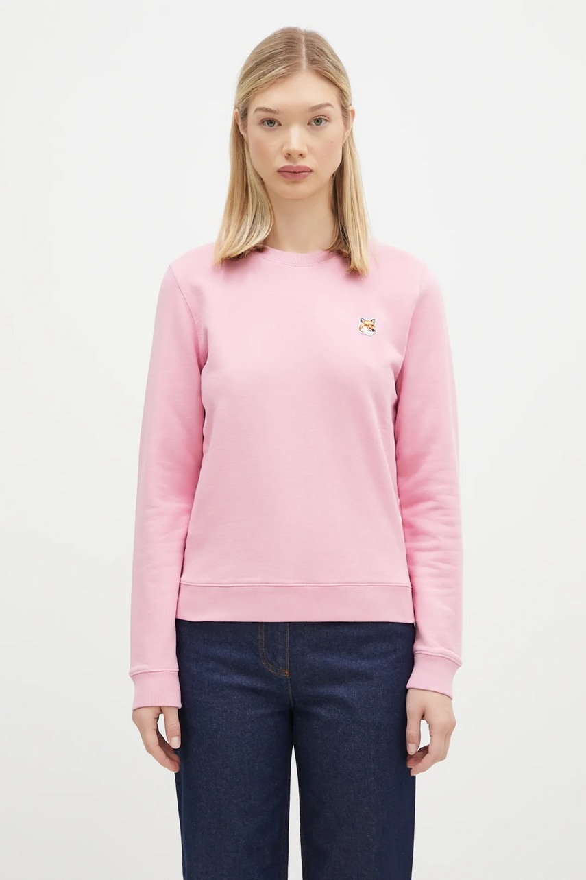 Maison Kitsuné  bluza bawełniana Fox Head Patch Regular Sweatshirt
