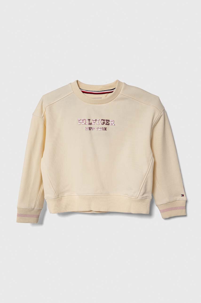 

Дитяча кофта Tommy Hilfiger колір бежевий з принтом