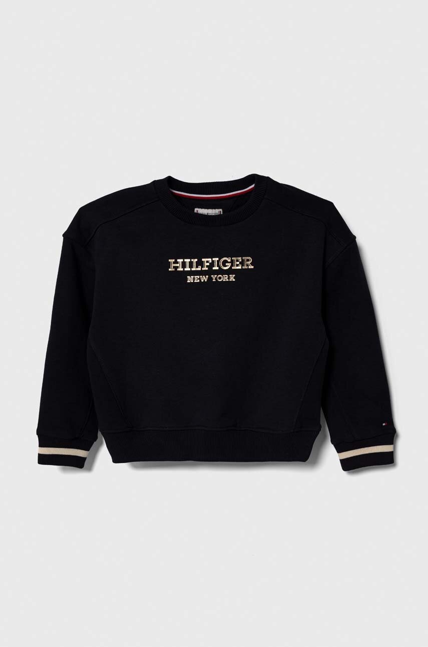 

Детски суичър Tommy Hilfiger в тъмносиньо с принт, Тъмносин