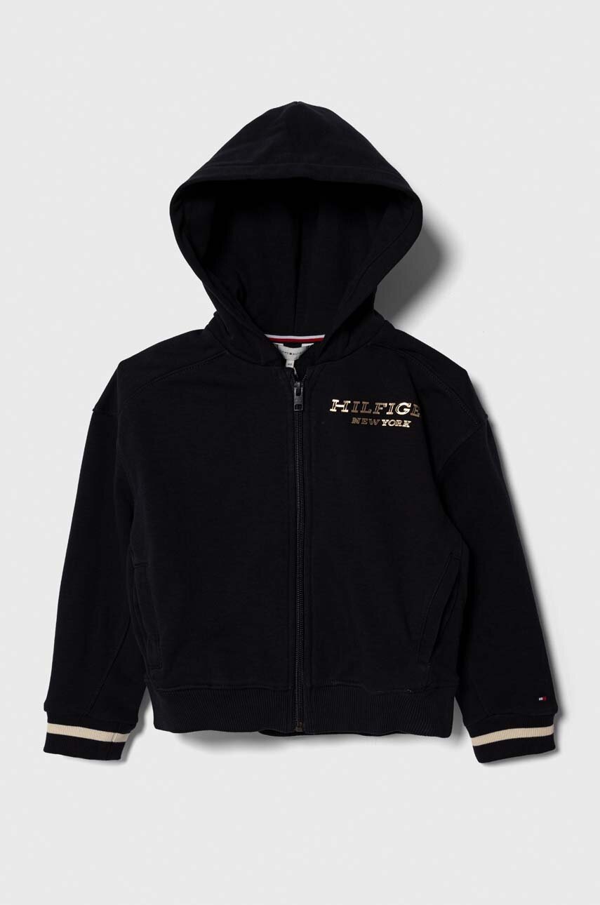

Дитяча кофта Tommy Hilfiger колір синій з капюшоном з принтом