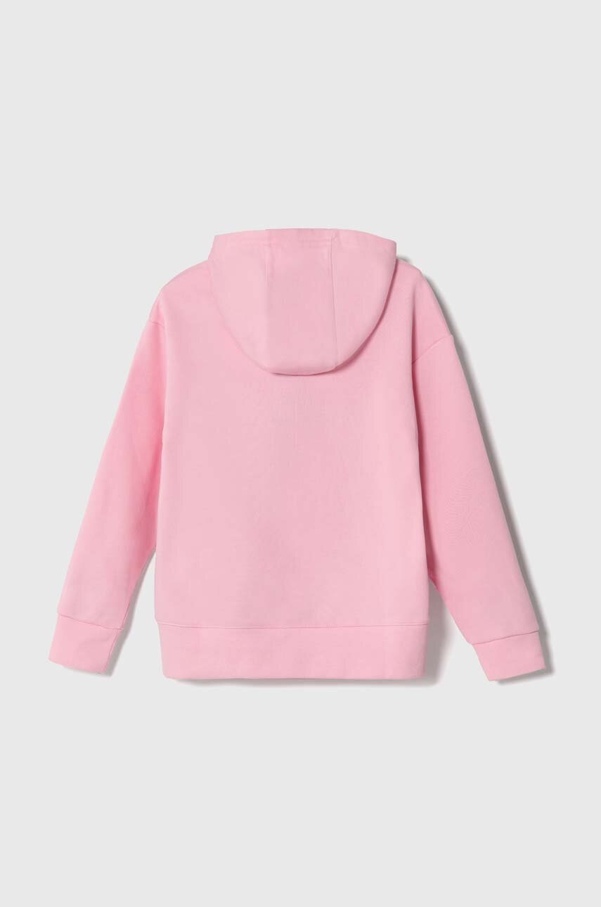 Детская кофта adidas Originals цвет розовый с капюшоном однотонная