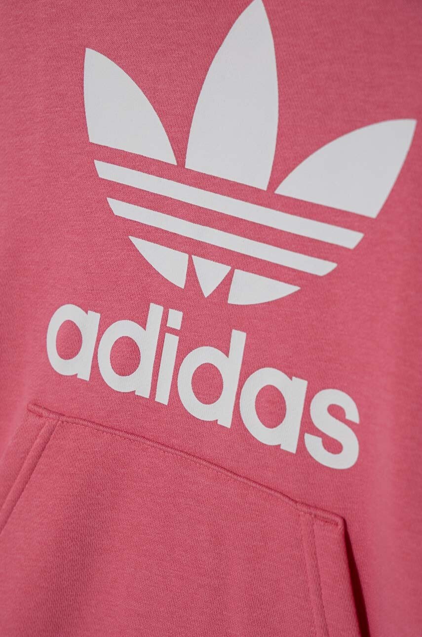 adidas Originals gyerek felső TREFOIL HOODIE rózsaszín, nyomott mintás, kapucnis termék 2. képe