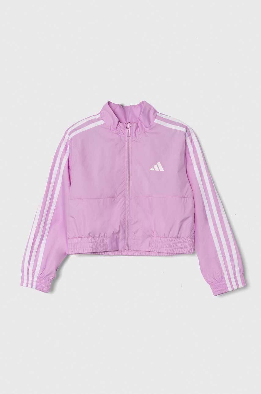 Levně Dětská bunda adidas růžová barva