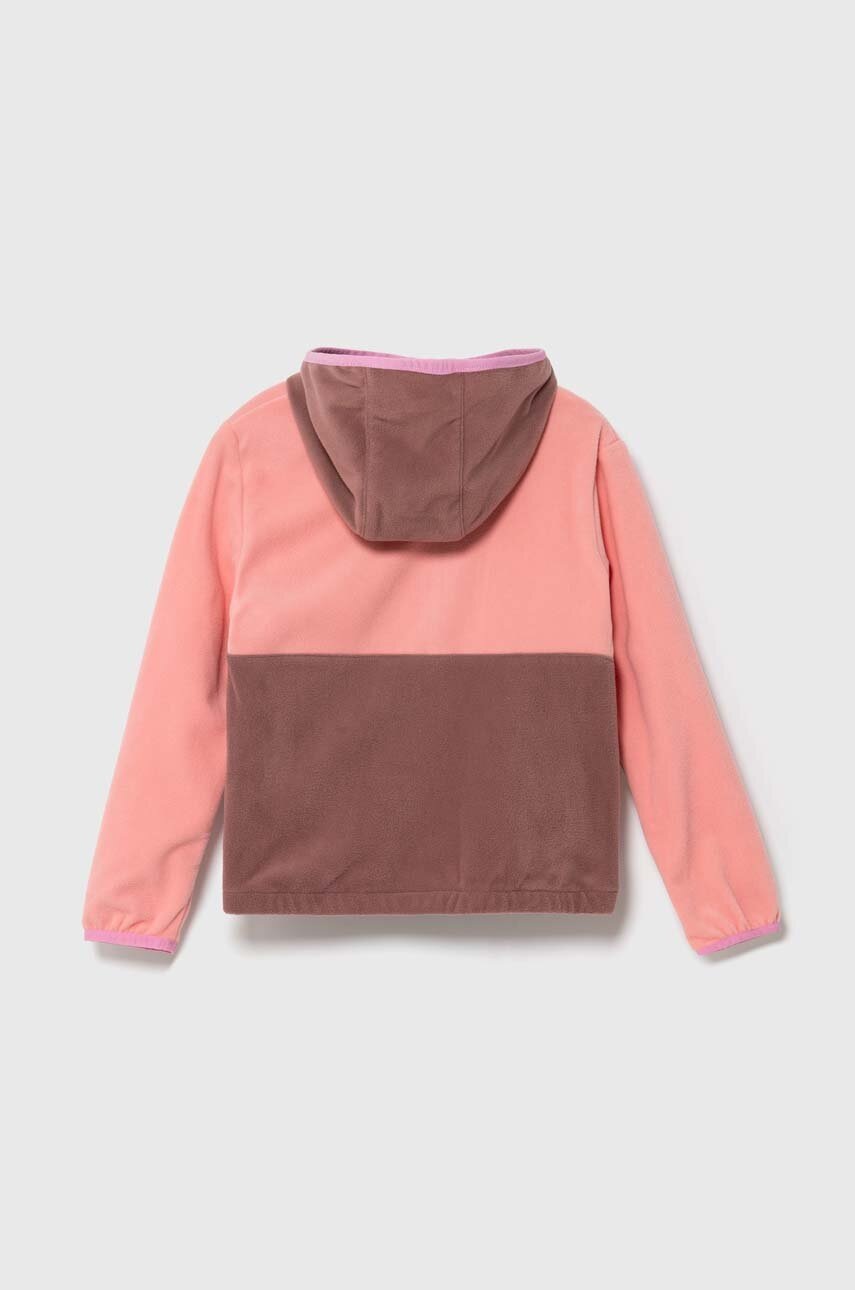 Детская куртка из флиса Columbia Back Bowl Lite Half цвет розовый с капюшоном узор