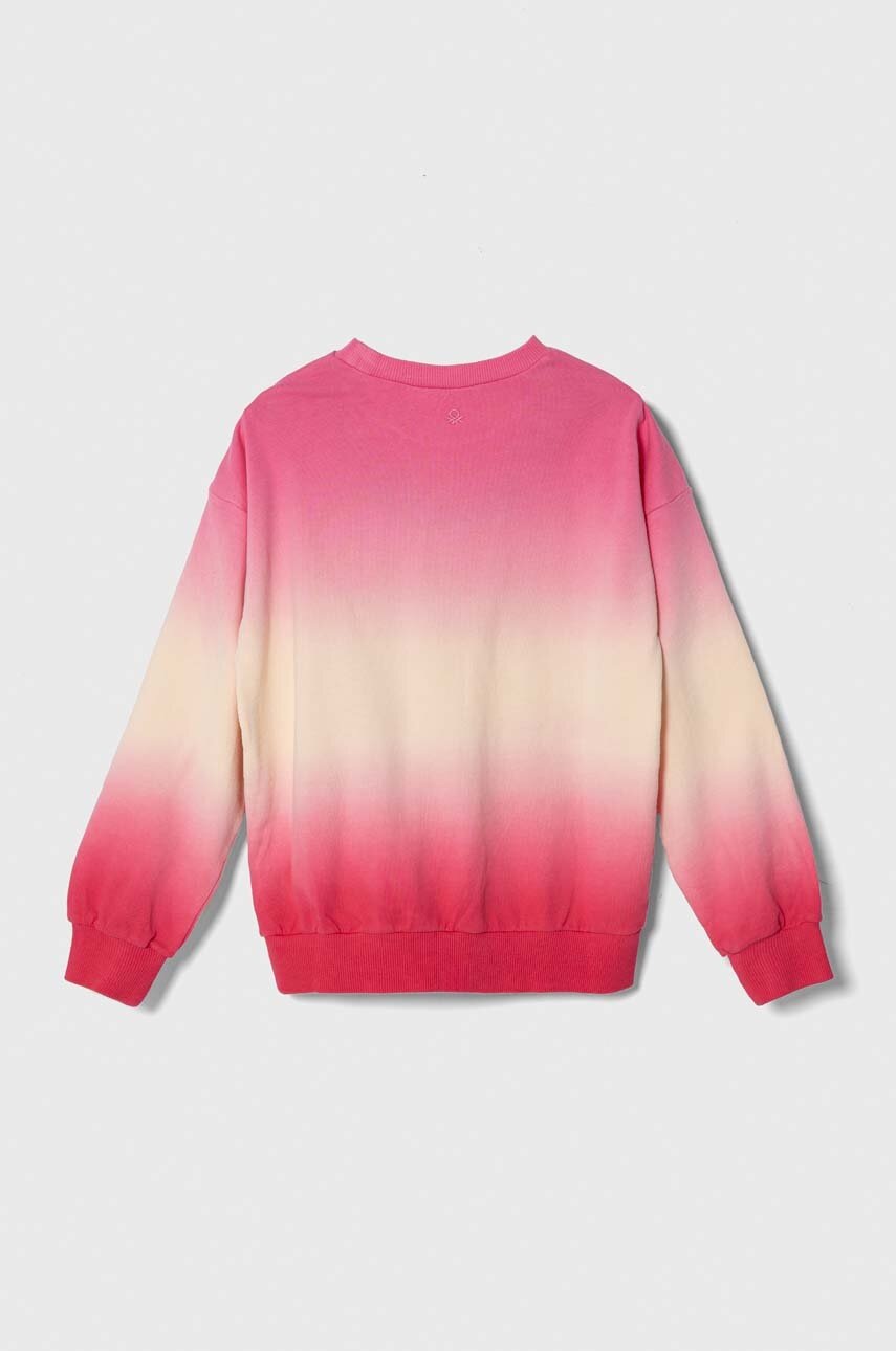 Детская хлопковая кофта United Colors of Benetton цвет розовый узор