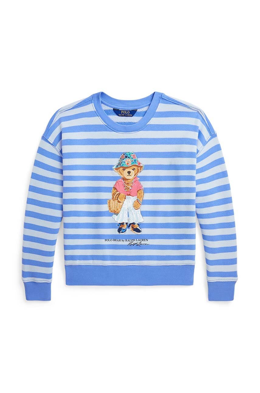 

Детски суичър Polo Ralph Lauren в синьо с десен, Син