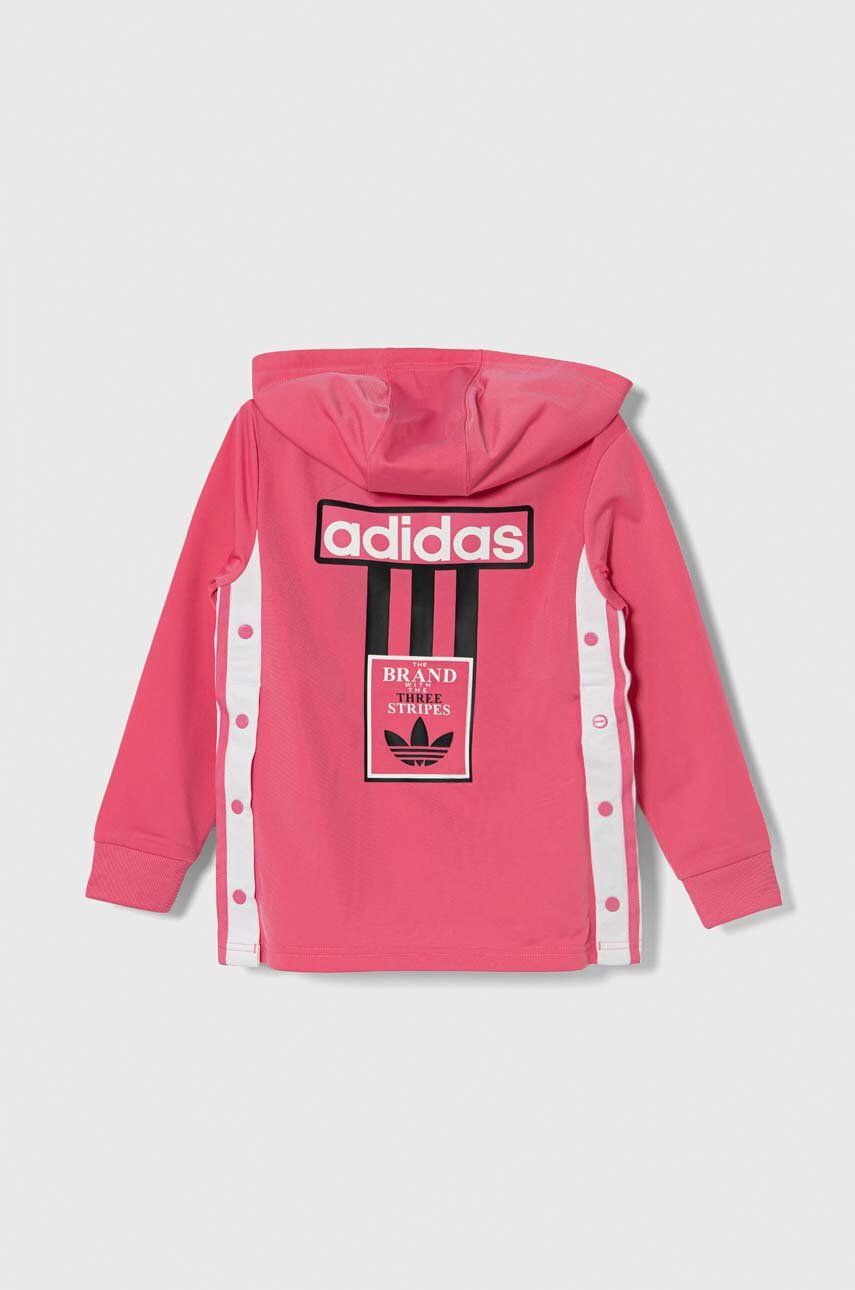 adidas Originals bluza copii culoarea roz, cu glugă, modela