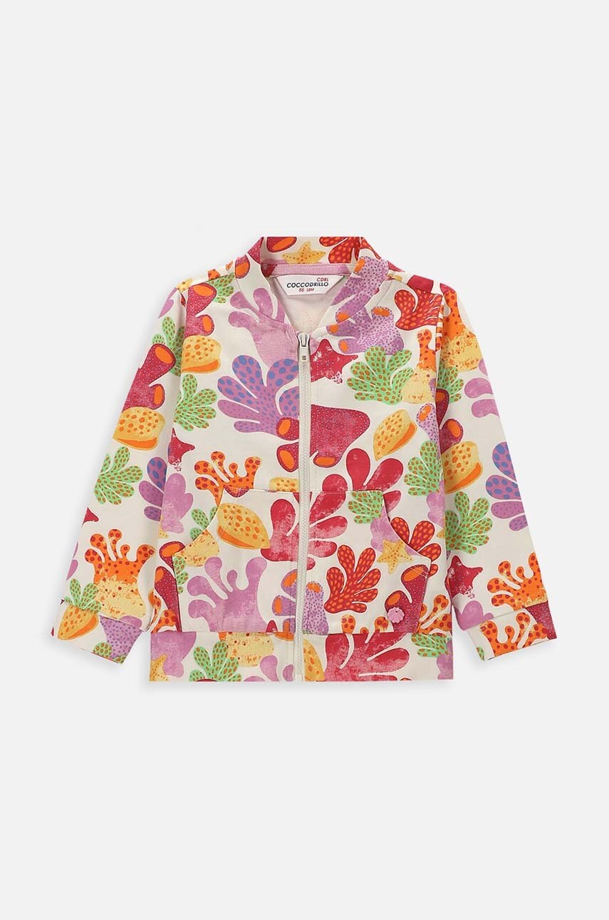 

Бебешки суичър Coccodrillo в розово с десен, Розов