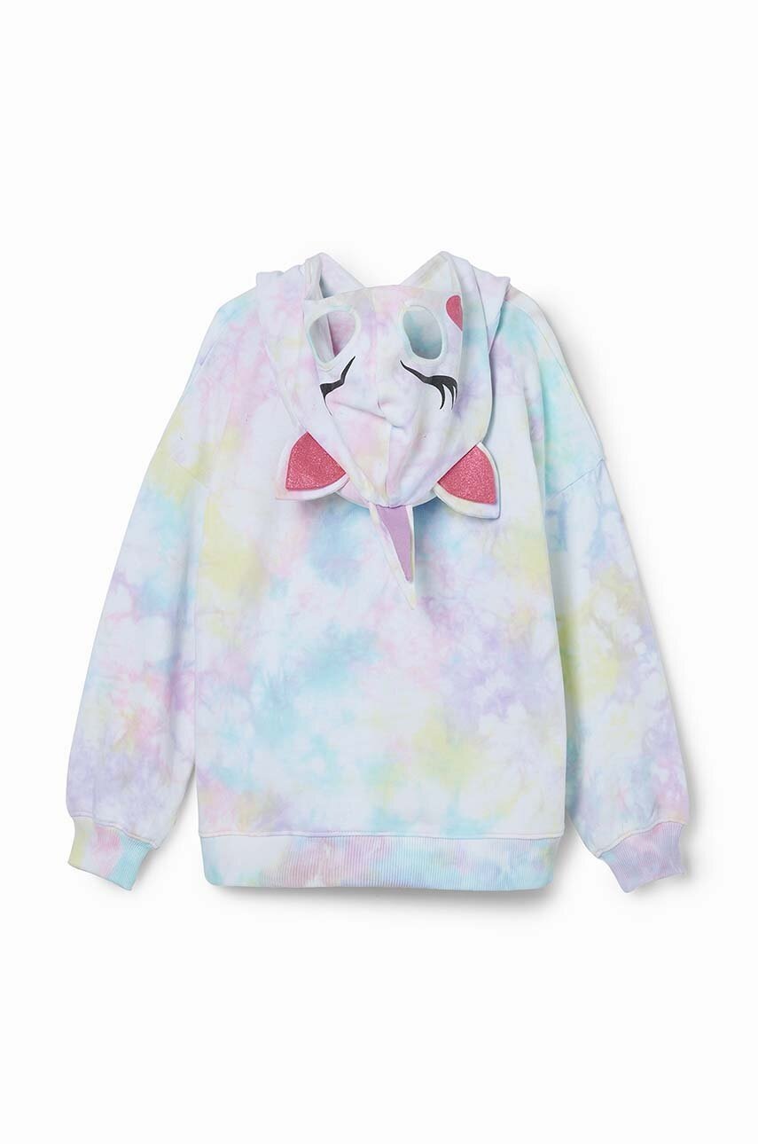 Дитяча бавовняна кофта Desigual з капюшоном з аплікацією