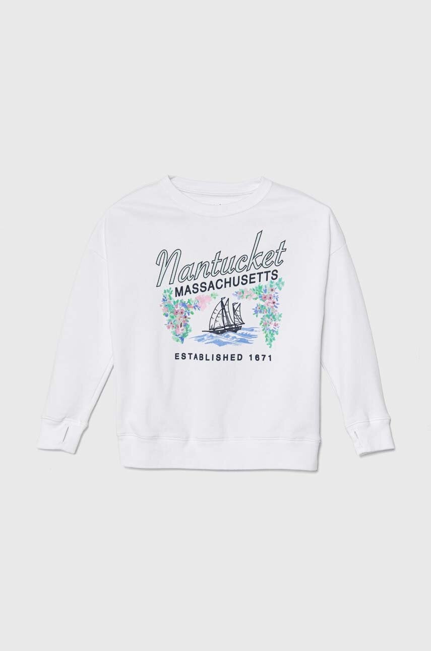 Abercrombie & Fitch bluza copii culoarea alb, cu imprimeu Abercrombie & Fitch bluza copii culoarea alb, cu imprimeu