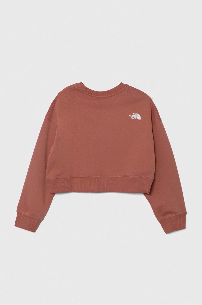 Детская кофта The North Face NEW CUTLINE CREW FLEECE цвет розовый однотонная