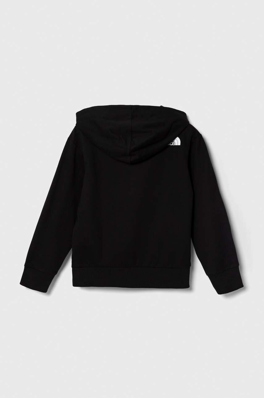 Детская хлопковая кофта The North Face FZ OVERSIZE LIGHT HOODIE цвет чёрный с капюшоном с принтом