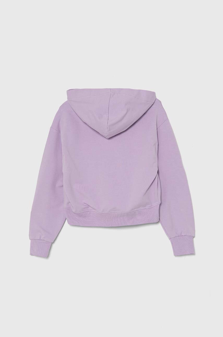 Детская кофта Pinko Up цвет фиолетовый с капюшоном с аппликацией