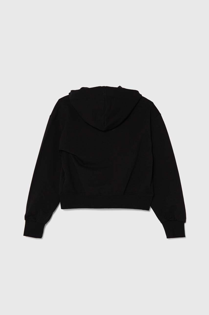 Детская кофта Pinko Up цвет чёрный с капюшоном с аппликацией