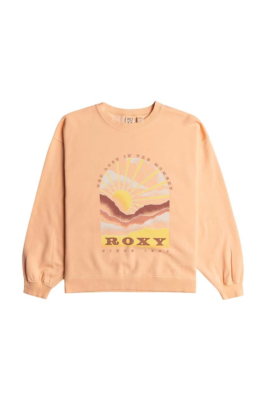 Детская кофта Roxy LINEUPCREWRGTER цвет оранжевый с принтом