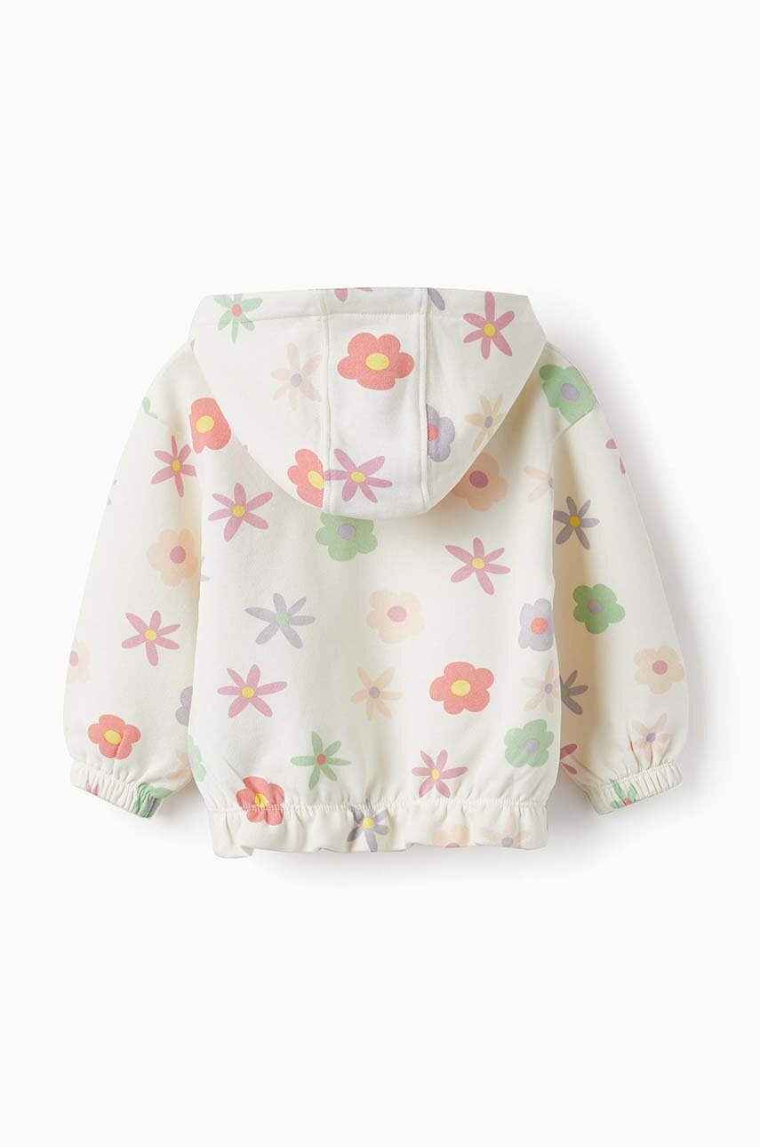 Хлопковая кофта для младенцев zippy цвет белый с капюшоном узор Хлопковая кофта для младенцев zippy цвет белый с капюшоном узор