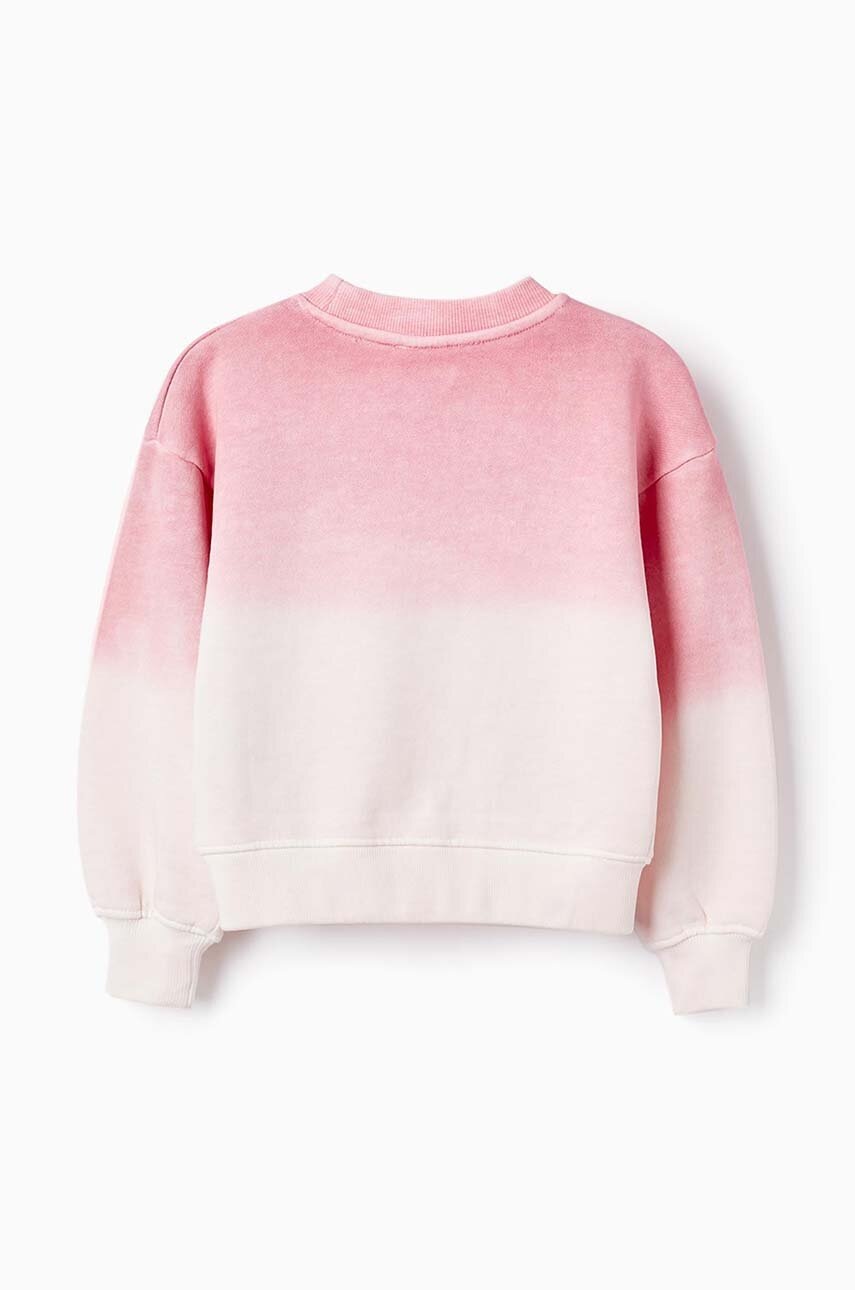 Детская хлопковая кофта zippy цвет фиолетовый с принтом Детская хлопковая кофта zippy цвет фиолетовый с принтом