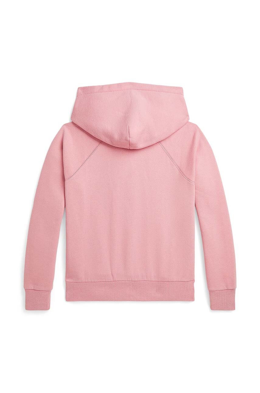 Детская кофта Polo Ralph Lauren цвет розовый с капюшоном с аппликацией 313941120001