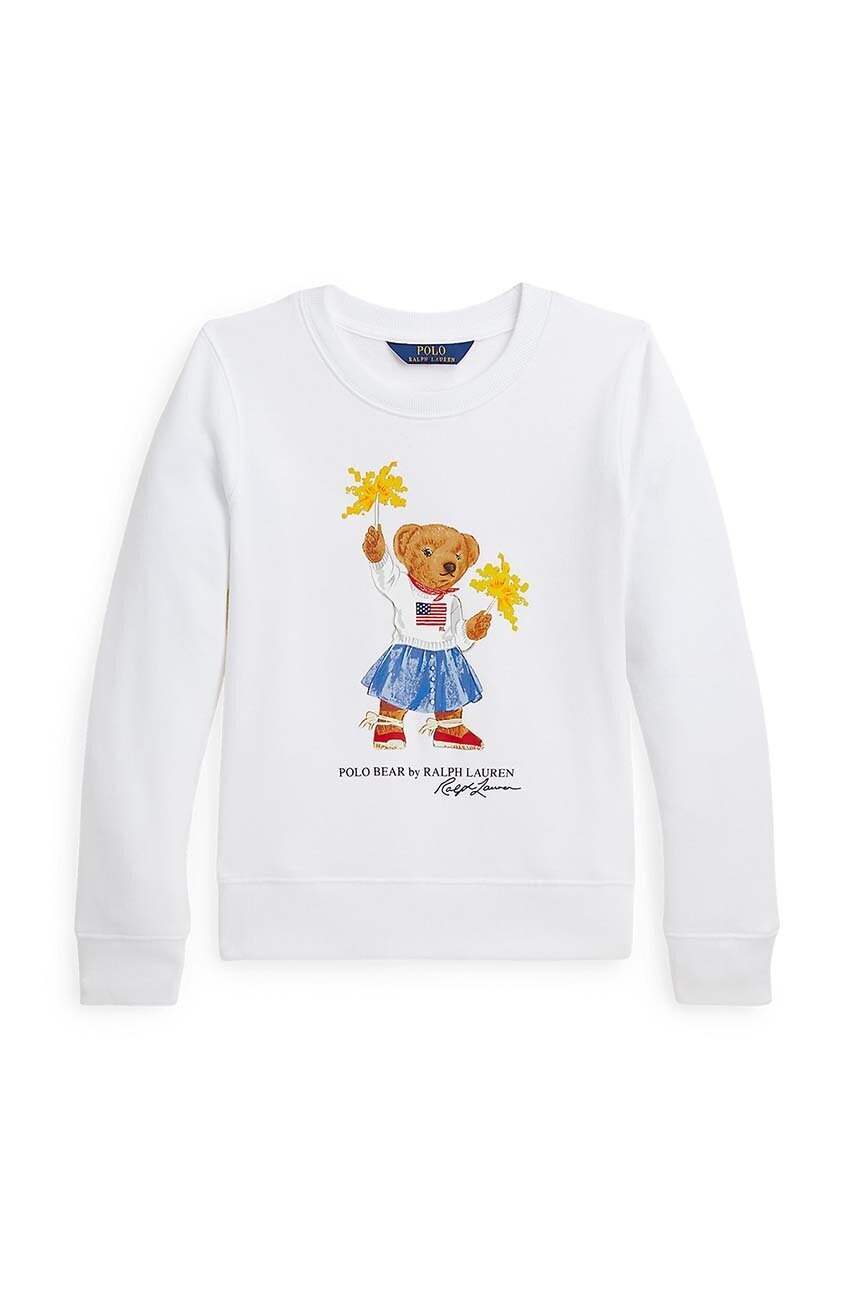 Levně Dětská mikina Polo Ralph Lauren bílá barva, s potiskem, 313945063001