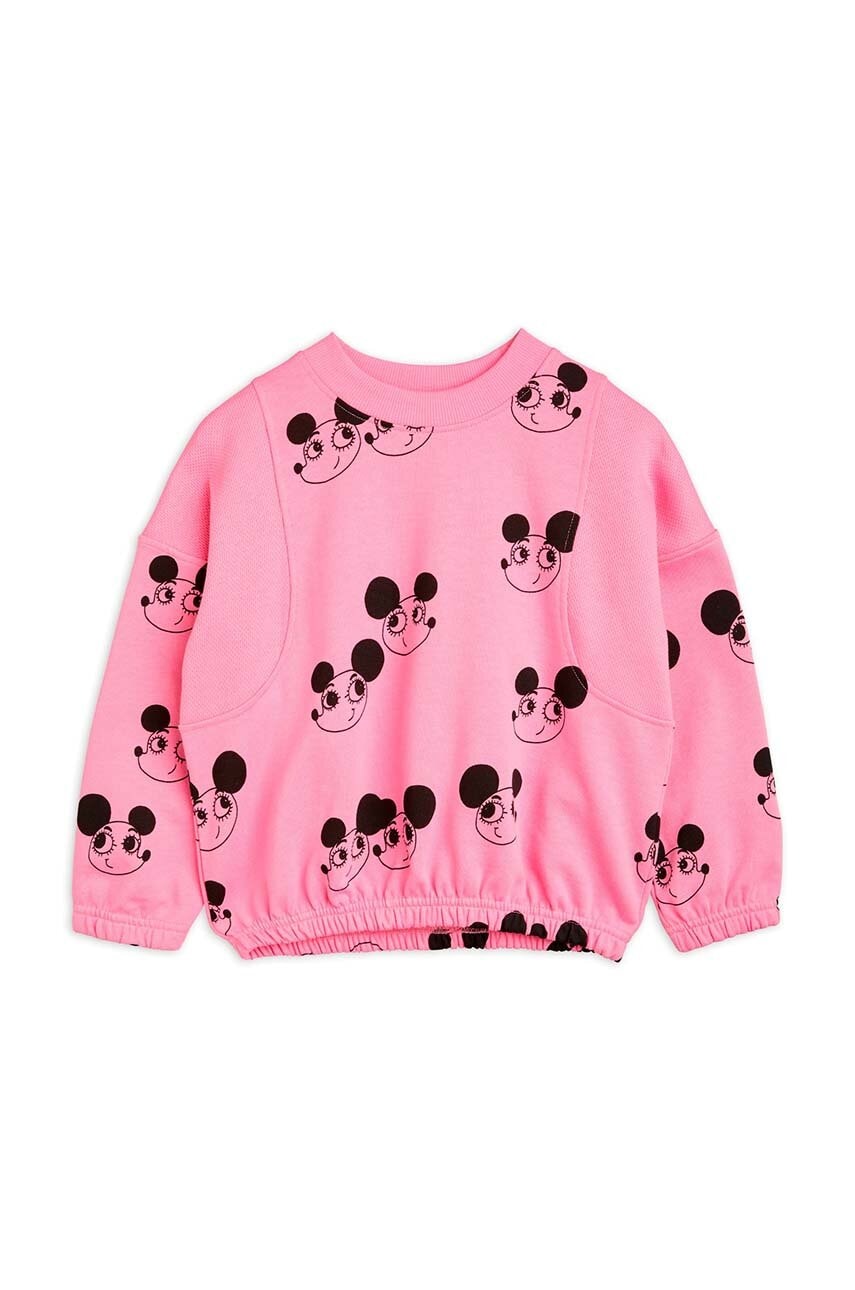 Детская хлопковая кофта Mini Rodini цвет розовый узор Детская хлопковая кофта Mini Rodini цвет розовый узор