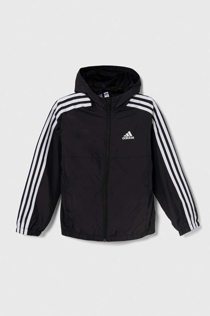 Levně Dětská bunda adidas černá barva