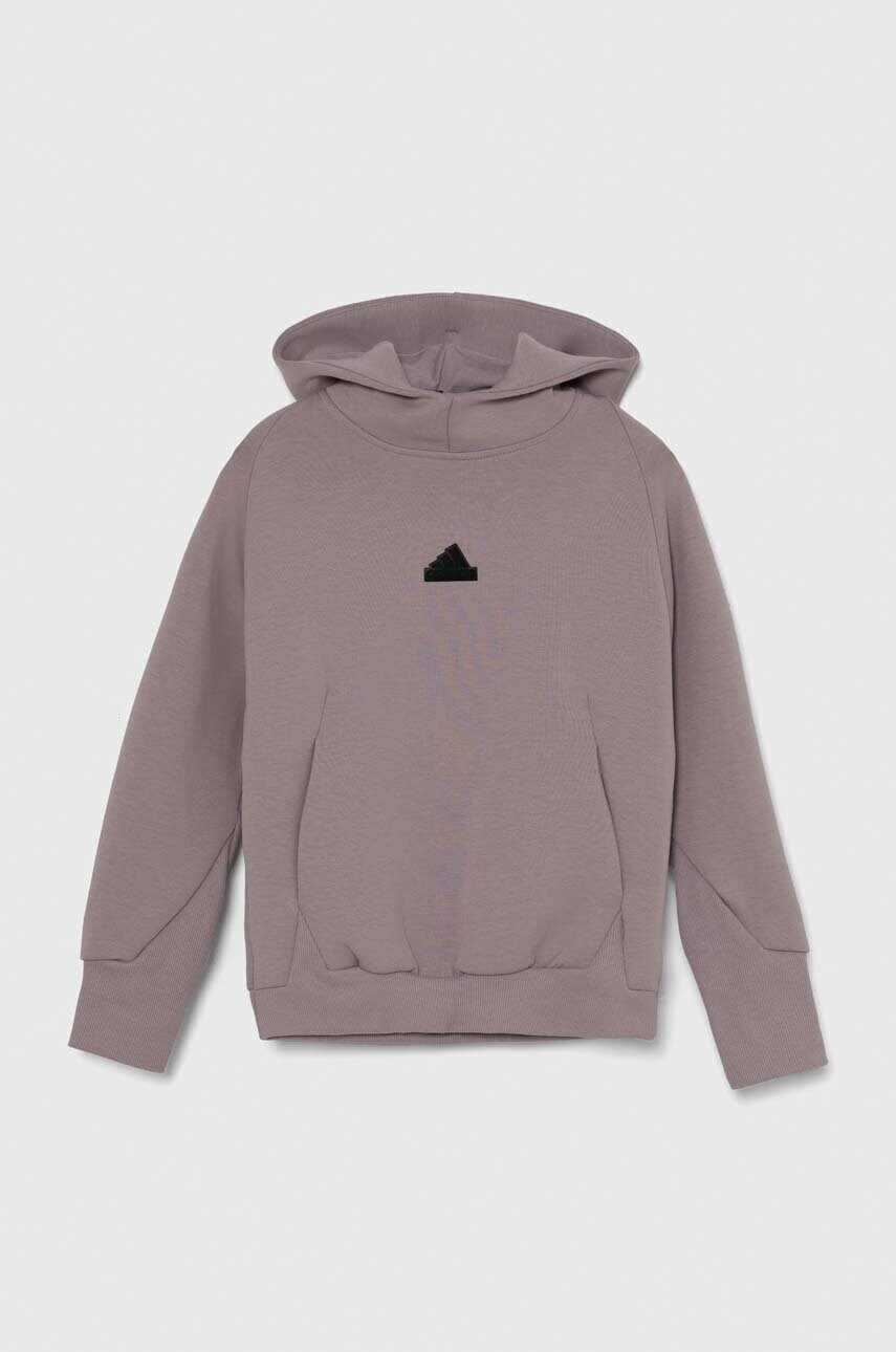 Детская кофта adidas цвет фиолетовый с капюшоном с принтом Детская кофта adidas цвет фиолетовый с капюшоном с принтом