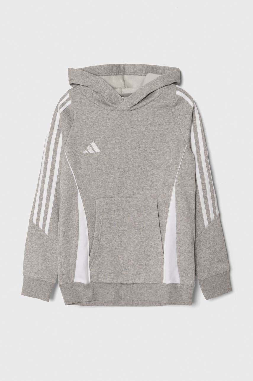 adidas Performance bluza copii TIRO24 SWHOODY culoarea gri, cu glugă, melanj