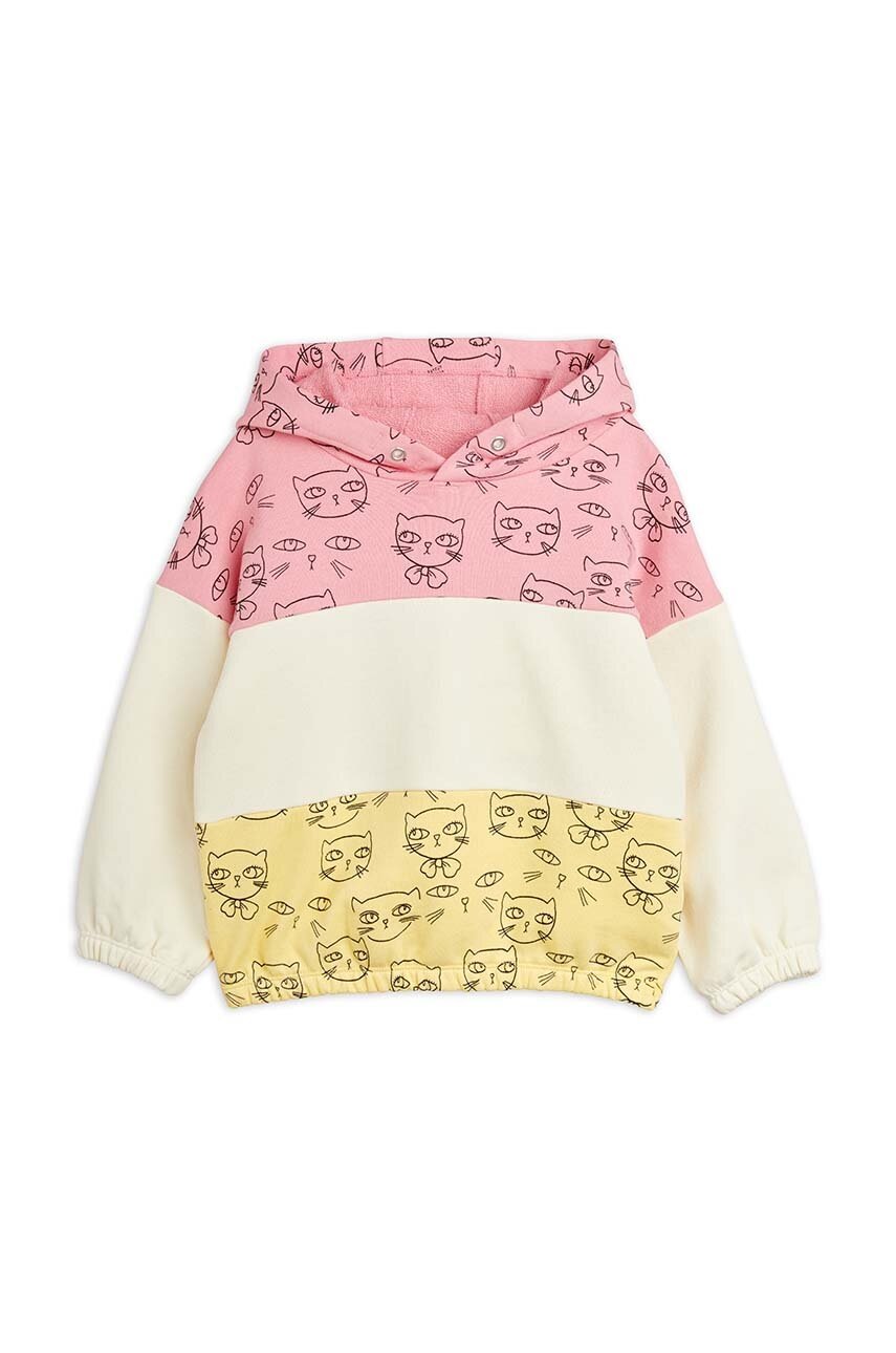Детская хлопковая кофта Mini Rodini цвет розовый с капюшоном узор в Черкассах Детская хлопковая кофта Mini Rodini цвет розовый с капюшоном узор в Черкассах