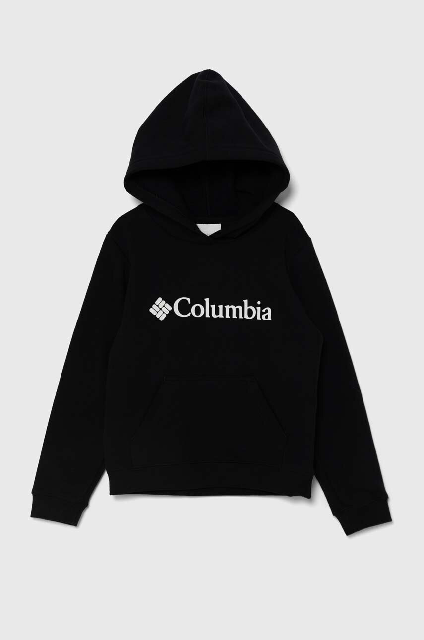 

Детски суичър Columbia Columbia Trek Hoodi в черно с качулка с принт, Черен