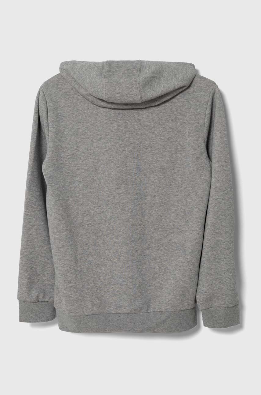 Детская кофта adidas Originals цвет серый с капюшоном меланж