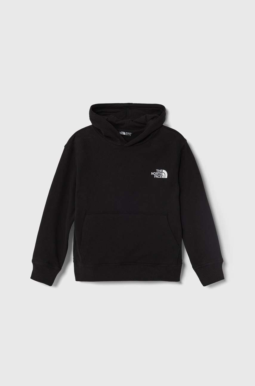 Levně Mikina The North Face OVERSIZED HOODIE černá barva, s kapucí, melanžová