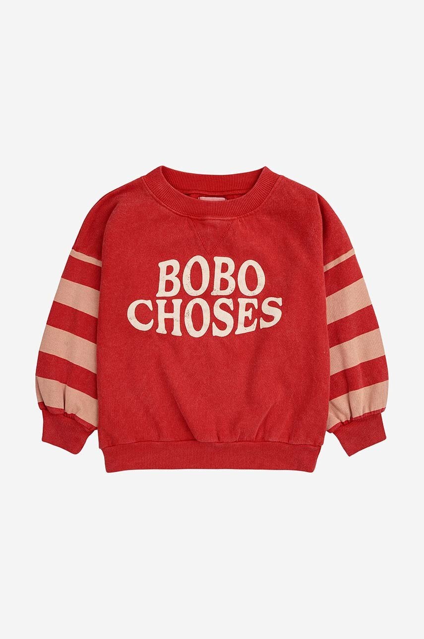 Детская хлопковая кофта Bobo Choses цвет красный узор
