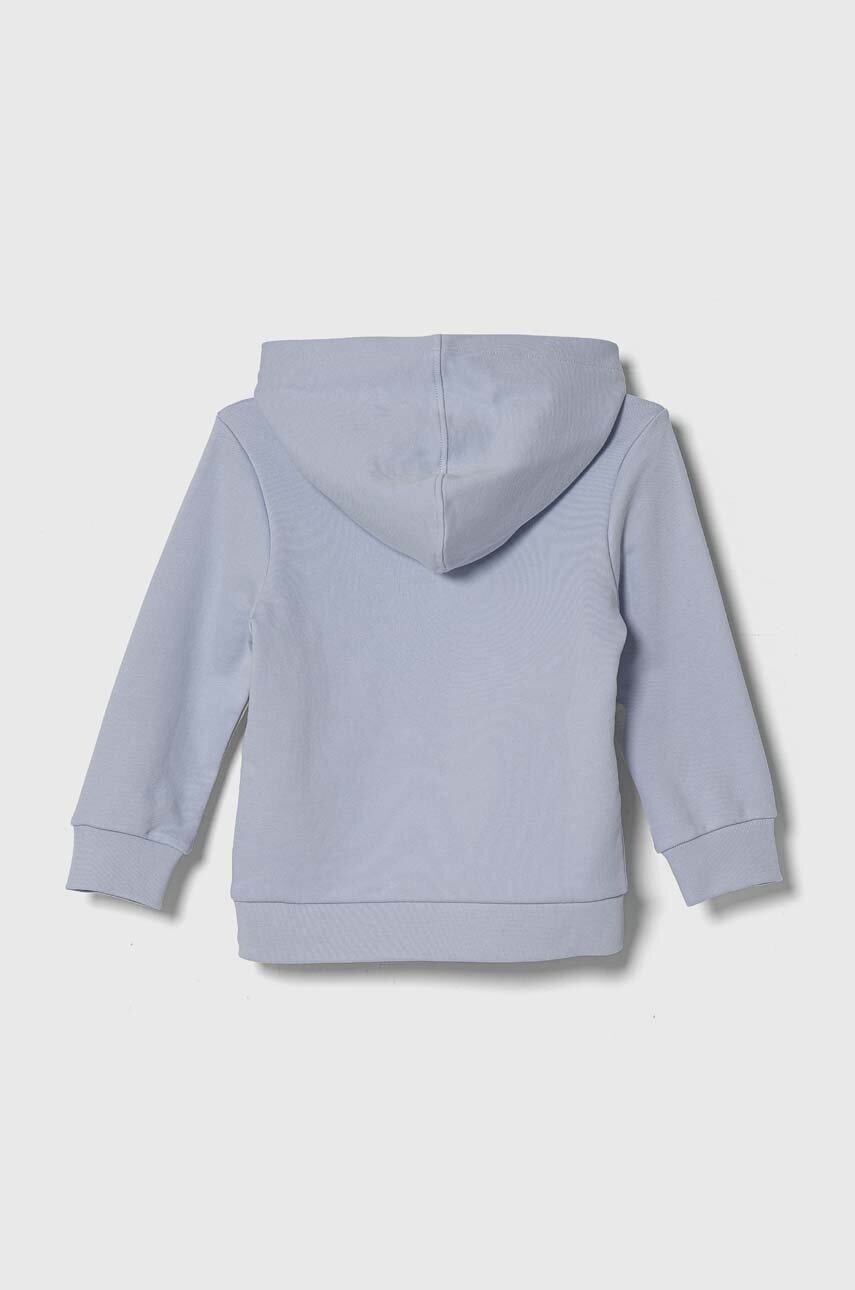 Детская хлопковая кофта Lacoste с капюшоном с принтом