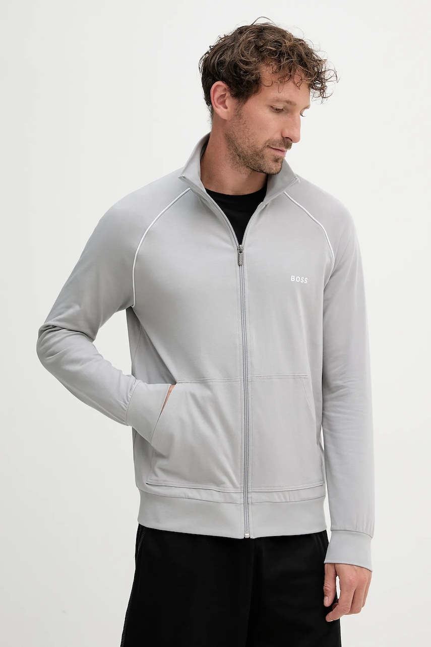 BOSS bluză lounge culoarea gri, uni, 50515307