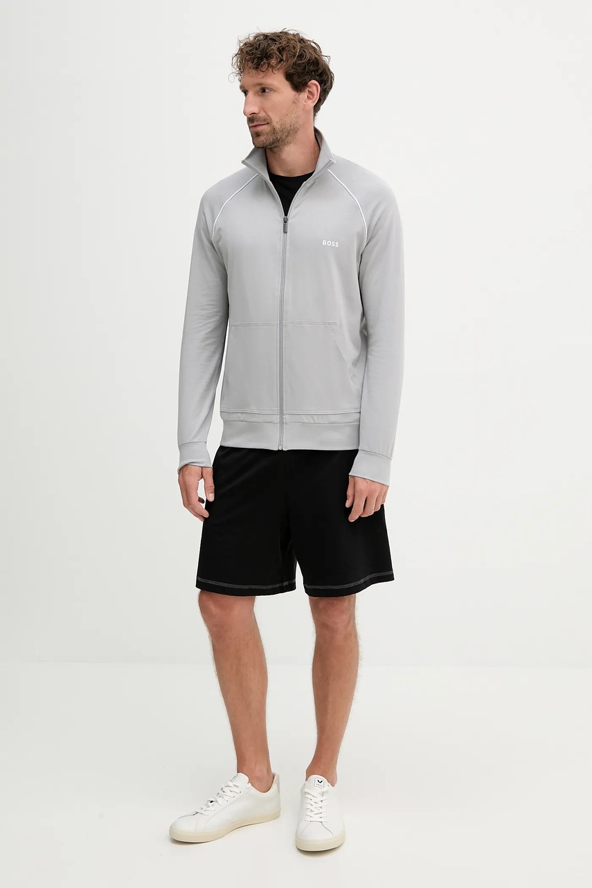 Кофта лаунж BOSS цвет серый однотонная 50515307