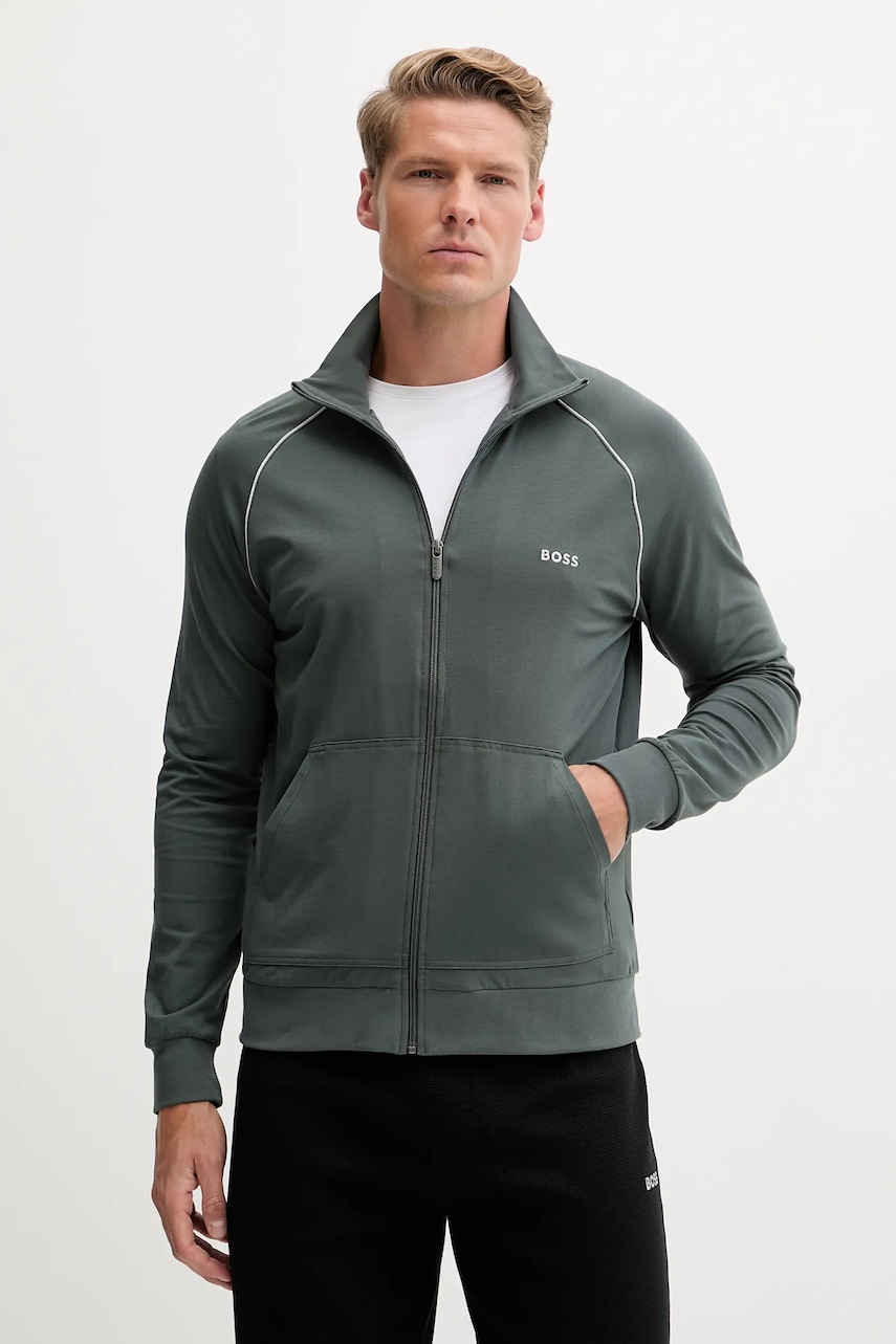 BOSS bluză lounge culoarea gri, uni, 50515307