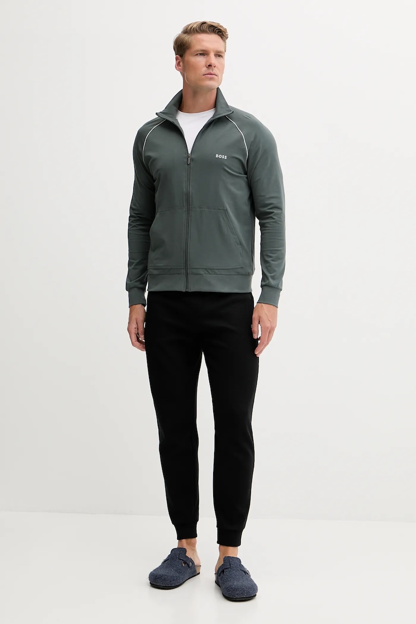 Кофта лаунж BOSS цвет серый однотонная 50515307 Кофта лаунж BOSS цвет серый однотонная 50515307