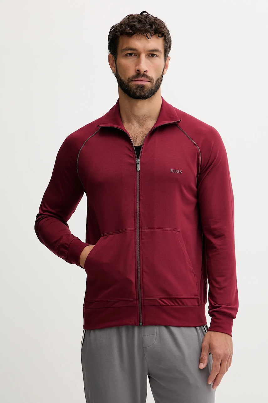 BOSS bluză lounge culoarea gri, uni, 50515307