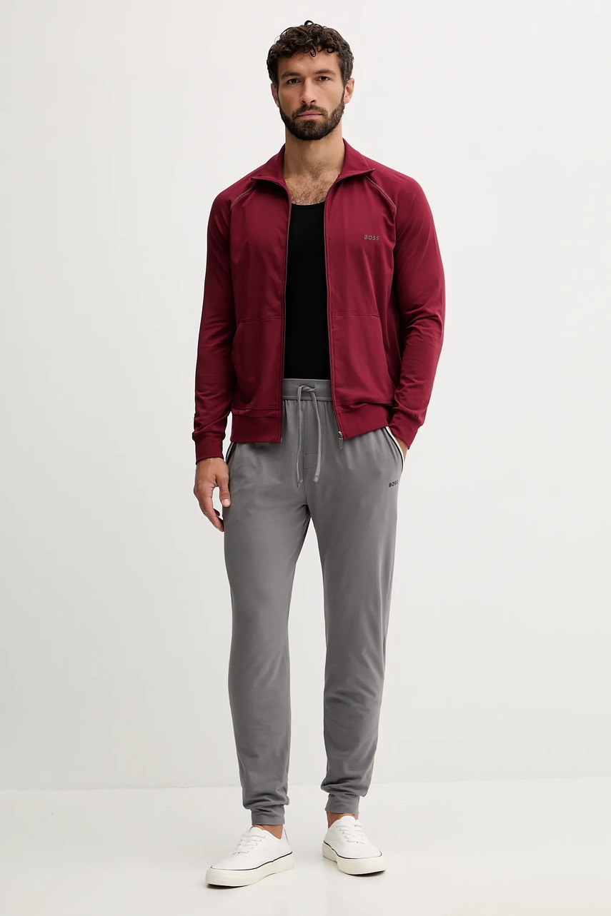 Кофта лаунж BOSS цвет серый однотонная 50515307