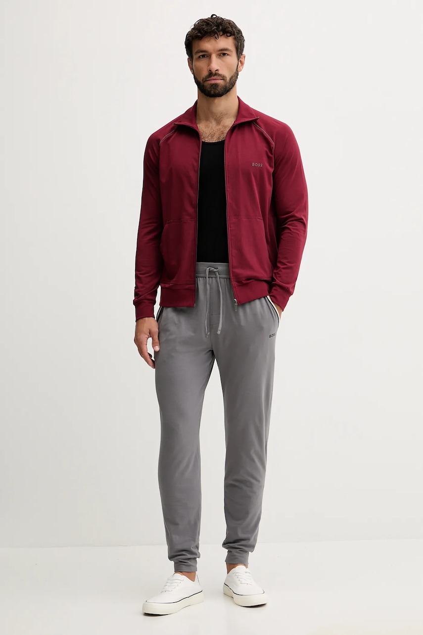 Кофта лаунж BOSS цвет серый однотонная 50515307 Кофта лаунж BOSS цвет серый однотонная 50515307