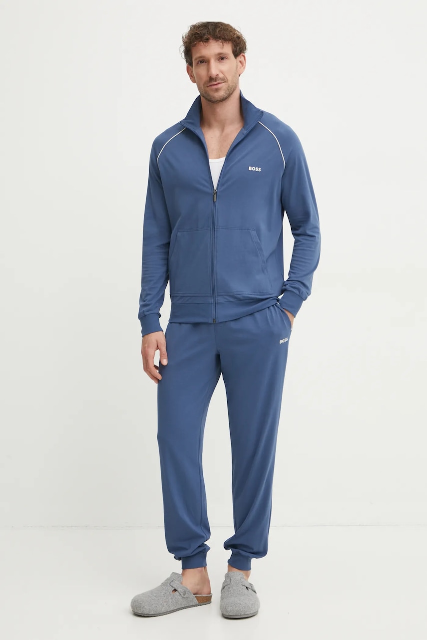 Кофта лаунж BOSS цвет зелёный однотонная 50515307 Кофта лаунж BOSS цвет зелёный однотонная 50515307