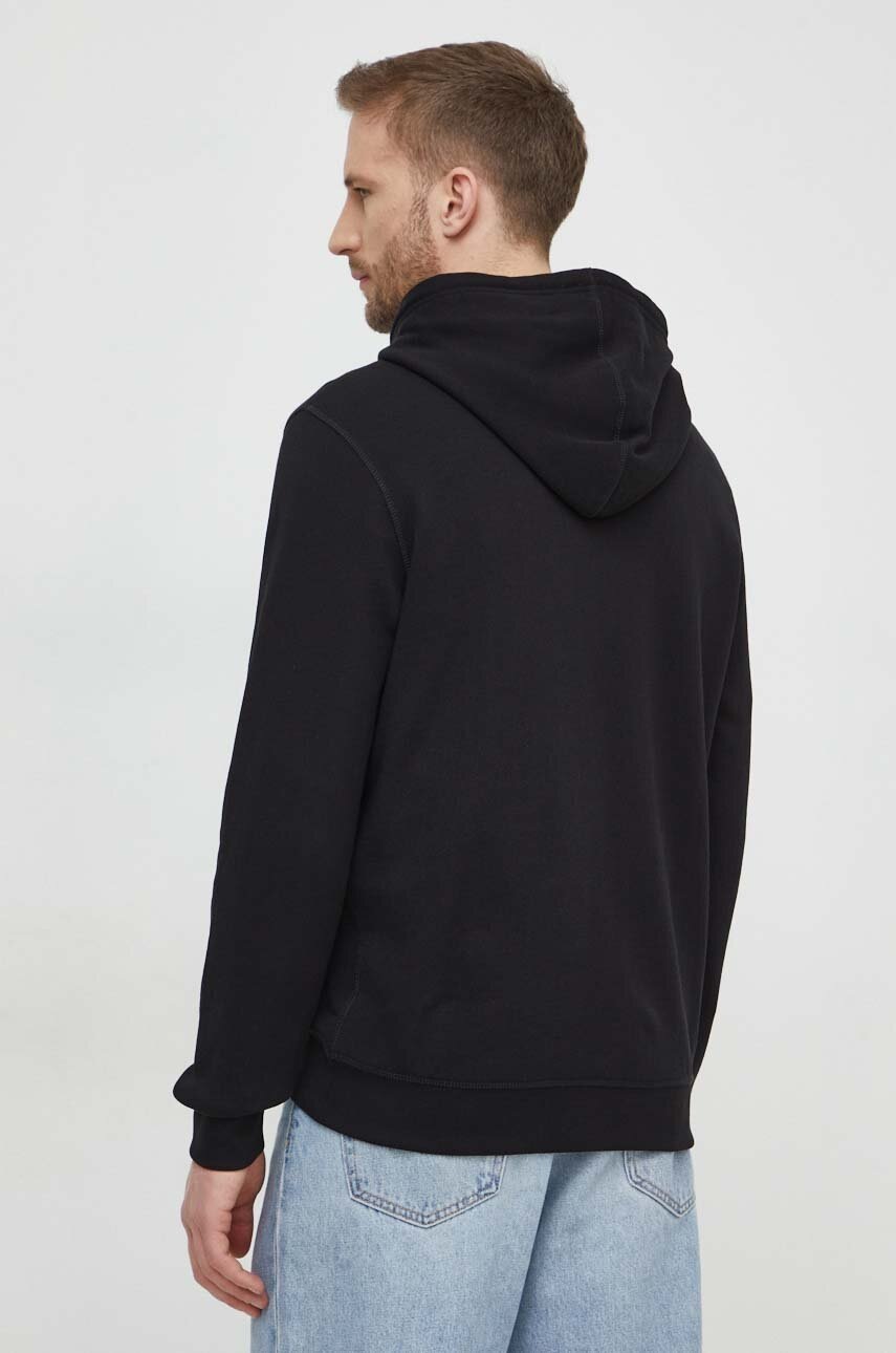 Βαμβακερή μπλούζα Boss Orange χρώμα: μαύρο, με κουκούλα, 50509314 φωτογραφία