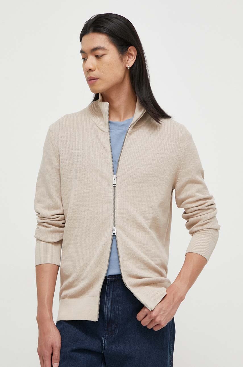 Marc O'Polo cardigan din bumbac culoarea bej