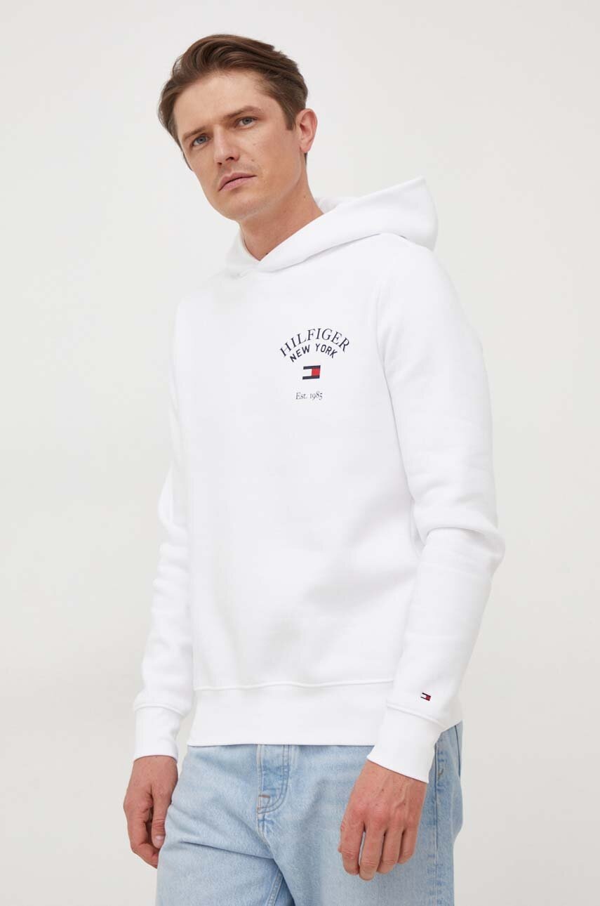 

Кофта Tommy Hilfiger чоловіча колір білий з капюшоном з принтом