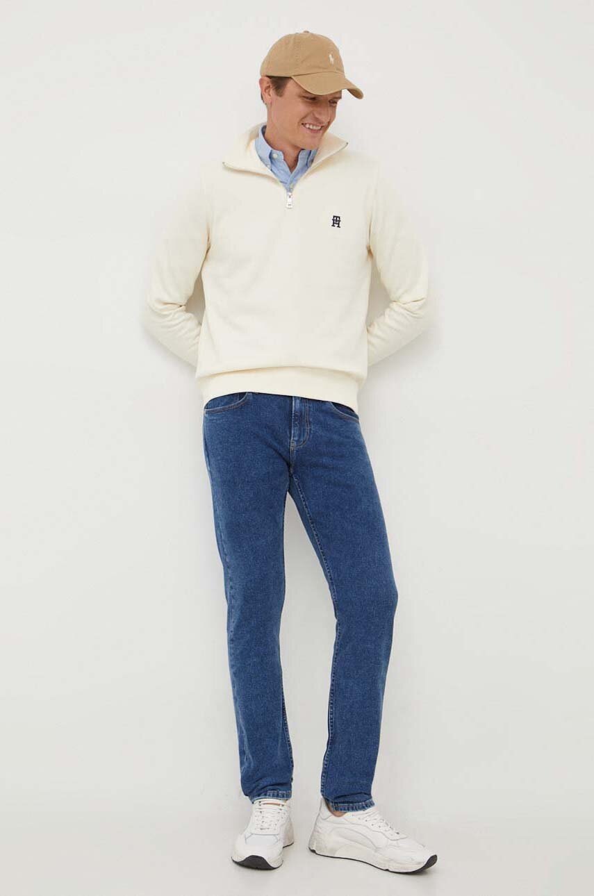 

Кофта Tommy Hilfiger колір бежевий однотонна