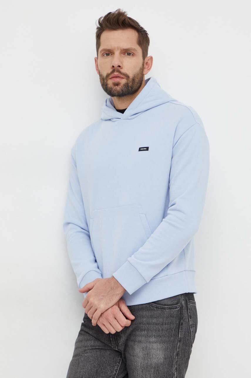

Памучен суичър Calvin Klein в синьо с качулка K10K112748, Син